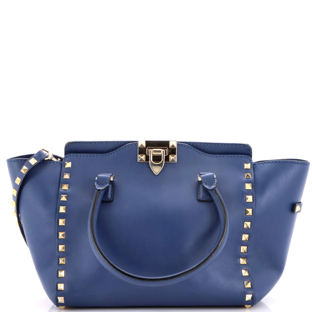 Pre Owned Valentino Garavani Rockstud Tote Rigid Leather Small