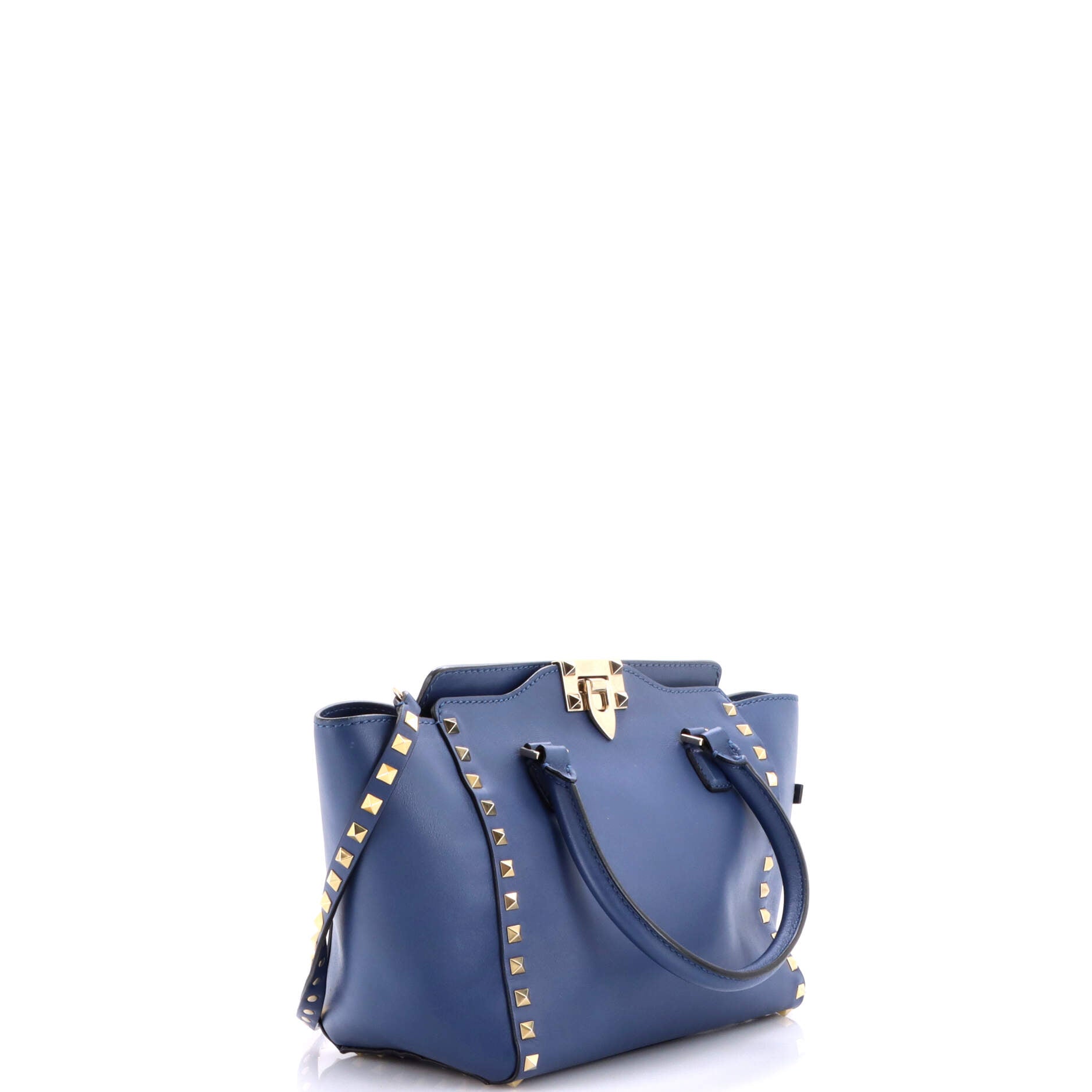 Pre Owned Valentino Garavani Rockstud Tote Rigid Leather Small