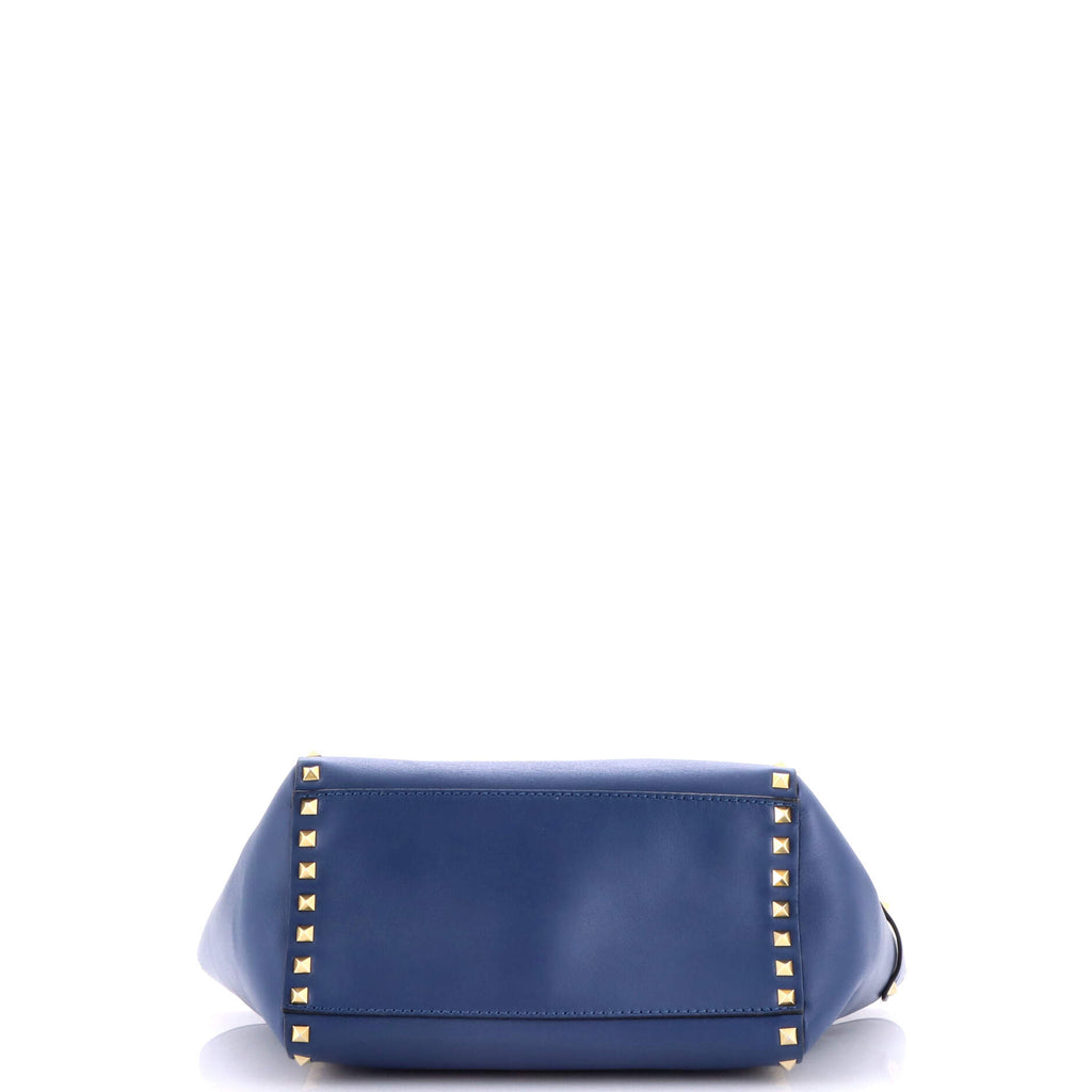Pre Owned Valentino Garavani Rockstud Tote Rigid Leather Small