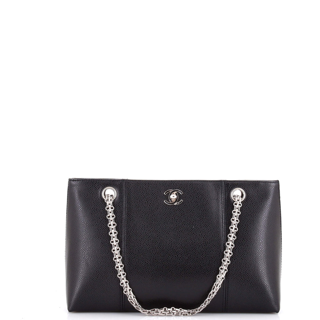 Pre Owned Chanel Vintage Mademoiselle Chain Shopping Tote Caviar Small