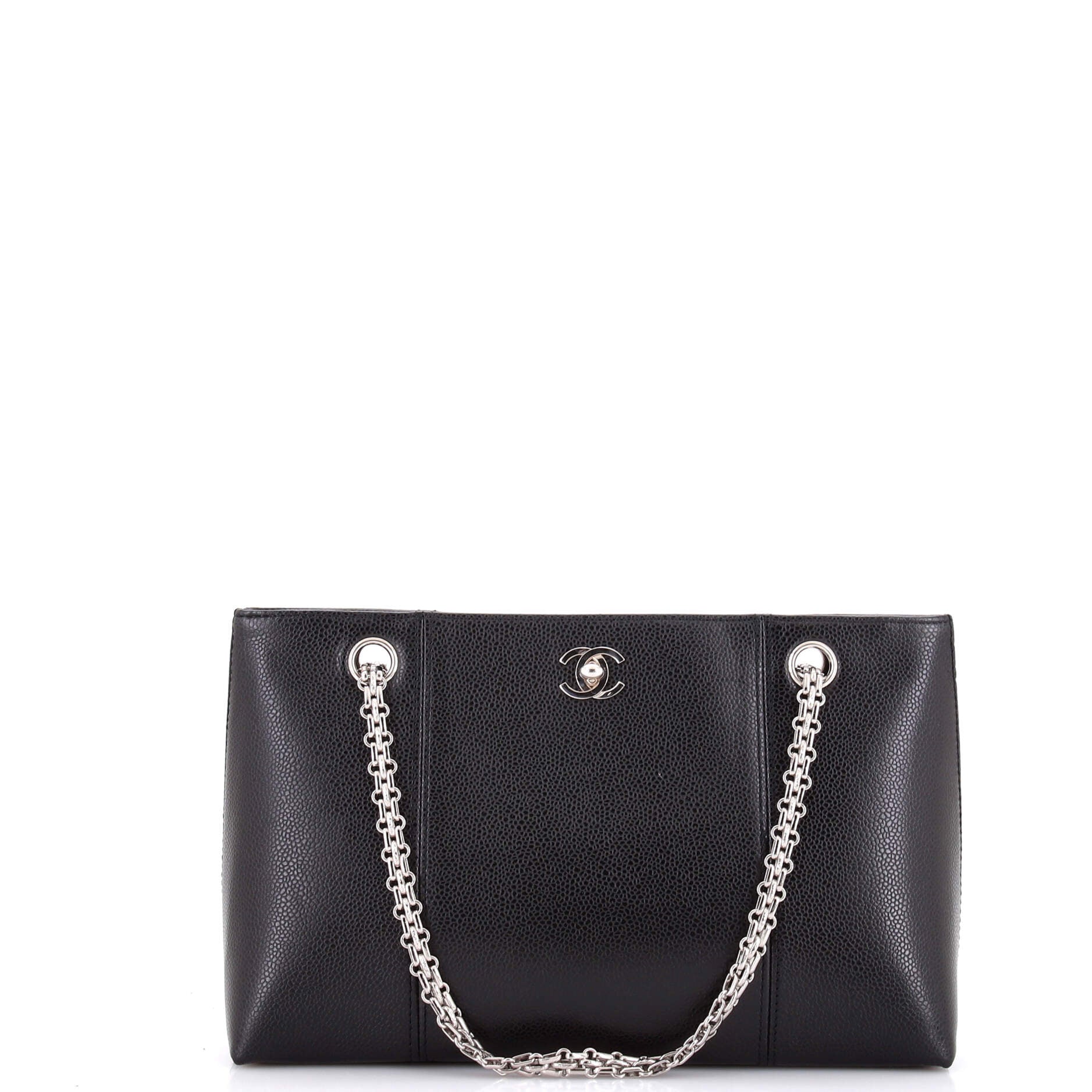 Pre Owned Chanel Vintage Mademoiselle Chain Shopping Tote Caviar Small