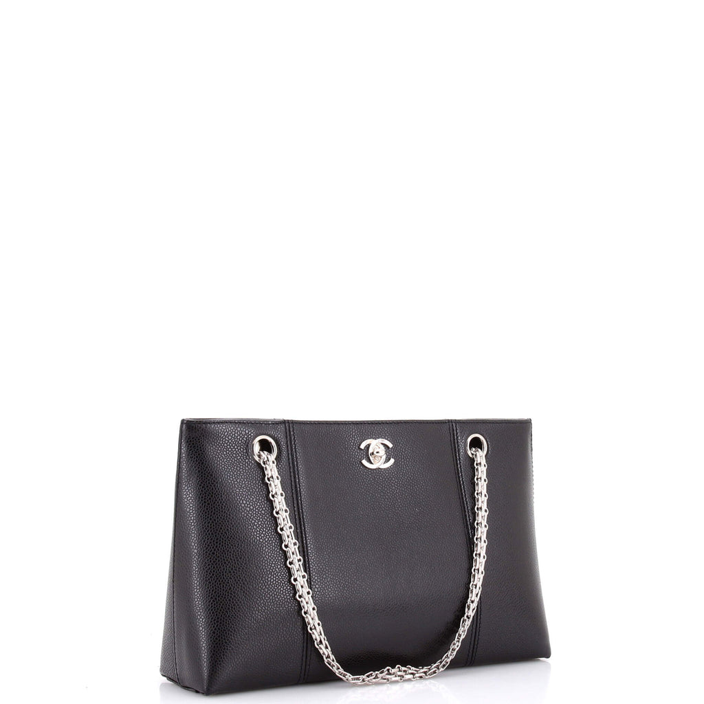 Pre Owned Chanel Vintage Mademoiselle Chain Shopping Tote Caviar Small