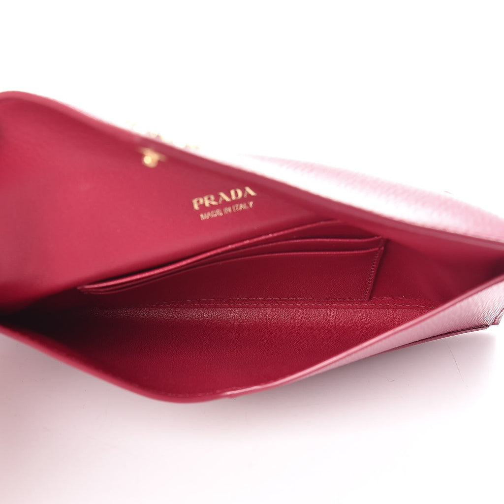 Pre Owned Prada Saffiano Metal Envelope Wallet