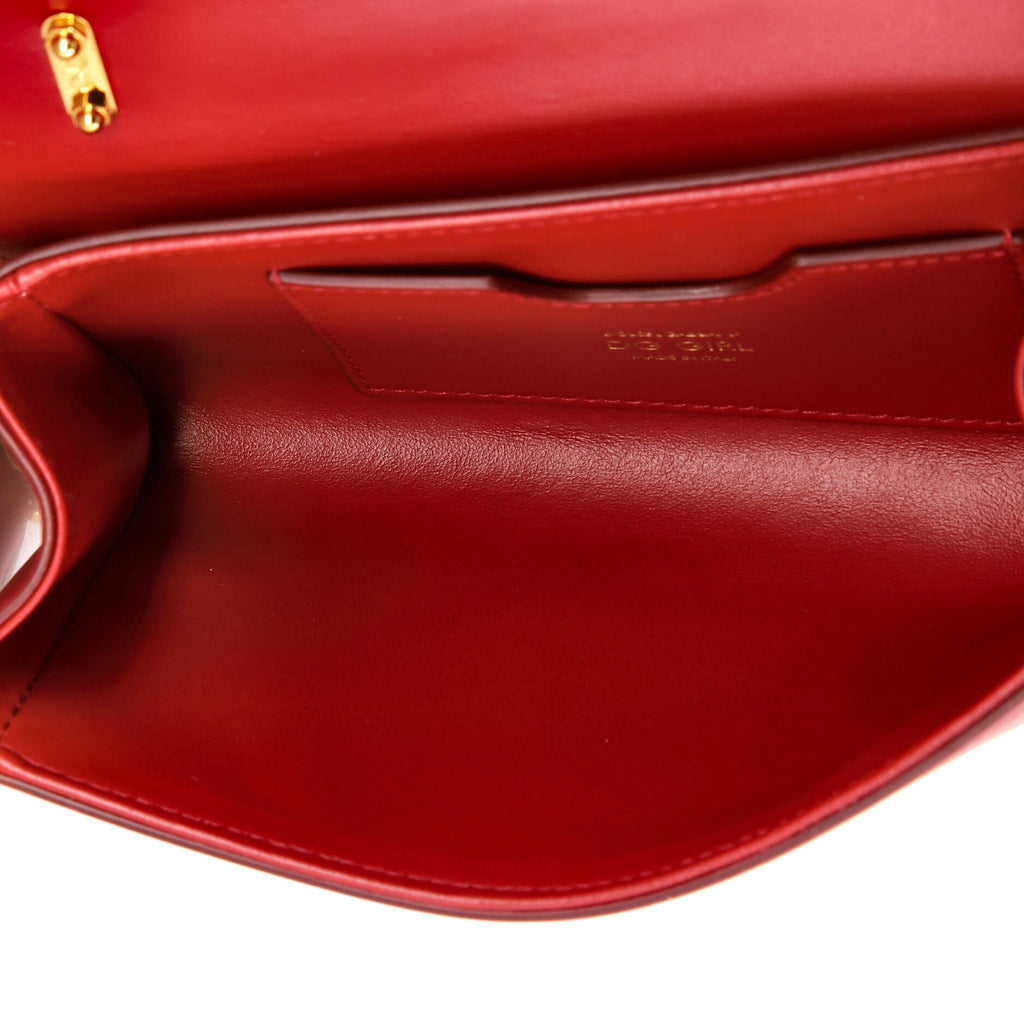 Pre Owned Dolce & Gabbana DG Girls Flap Bag Embellished Leather Mini