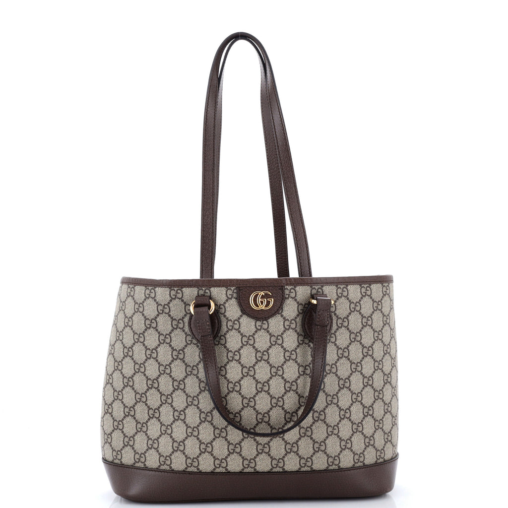 Pre Owned Gucci Ophidia Top Handle Shopping Tote GG Coated Canvas and Leather Small