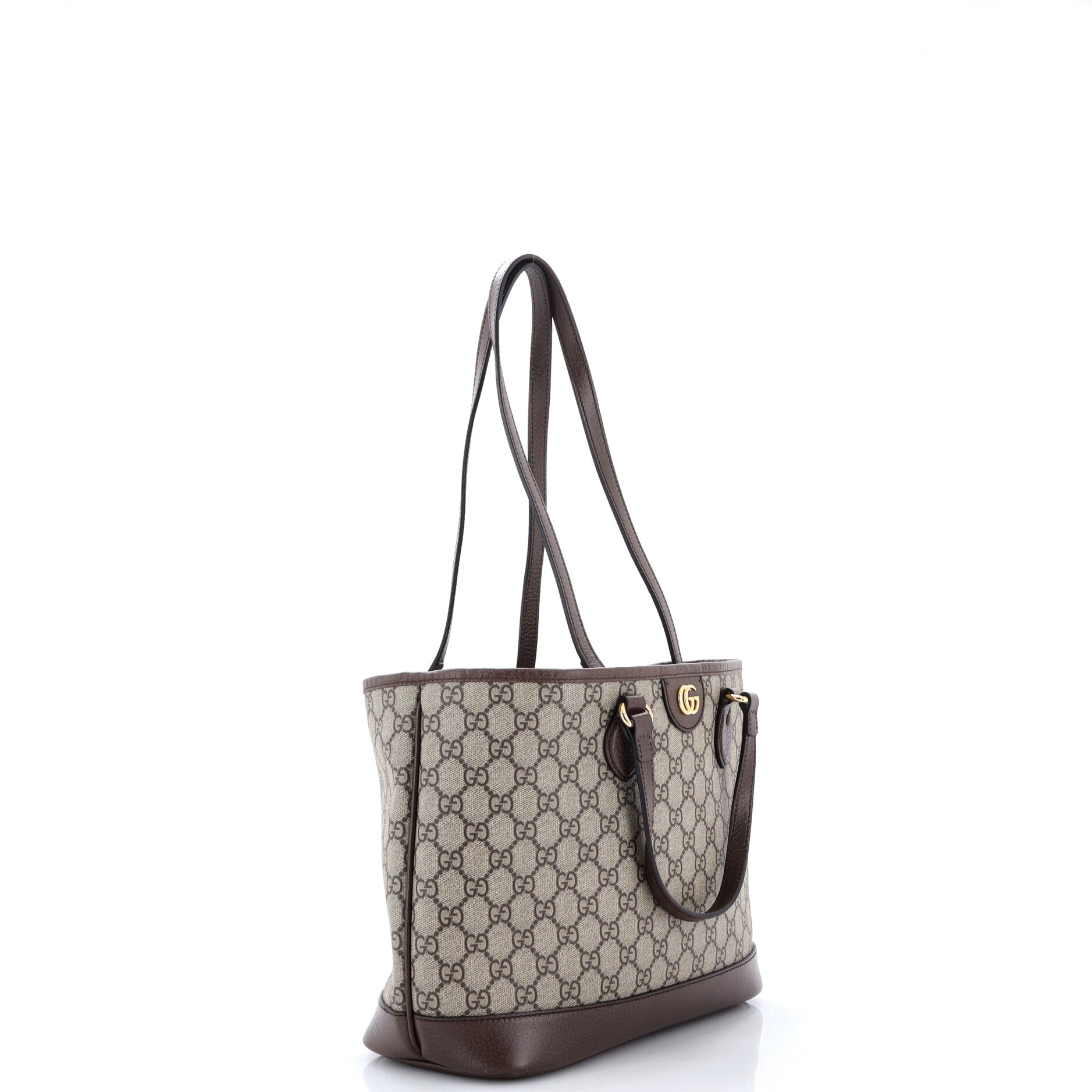 Pre Owned Gucci Ophidia Top Handle Shopping Tote GG Coated Canvas and Leather Small
