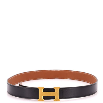 Pre Owned Hermes Constance Martelee H Reversible Belt Leather with Brushed Hardware Medium