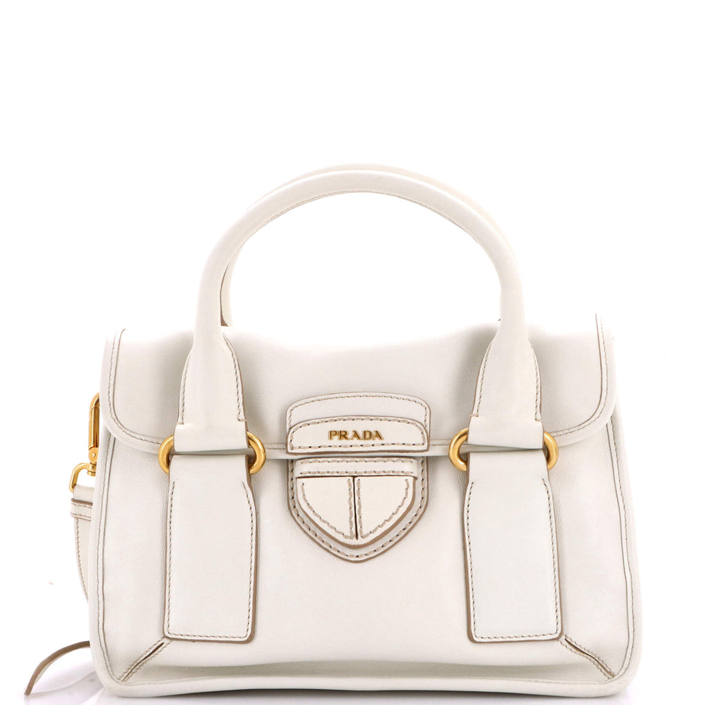 Pre Owned Prada Pushlock Flap Tote Leather Medium