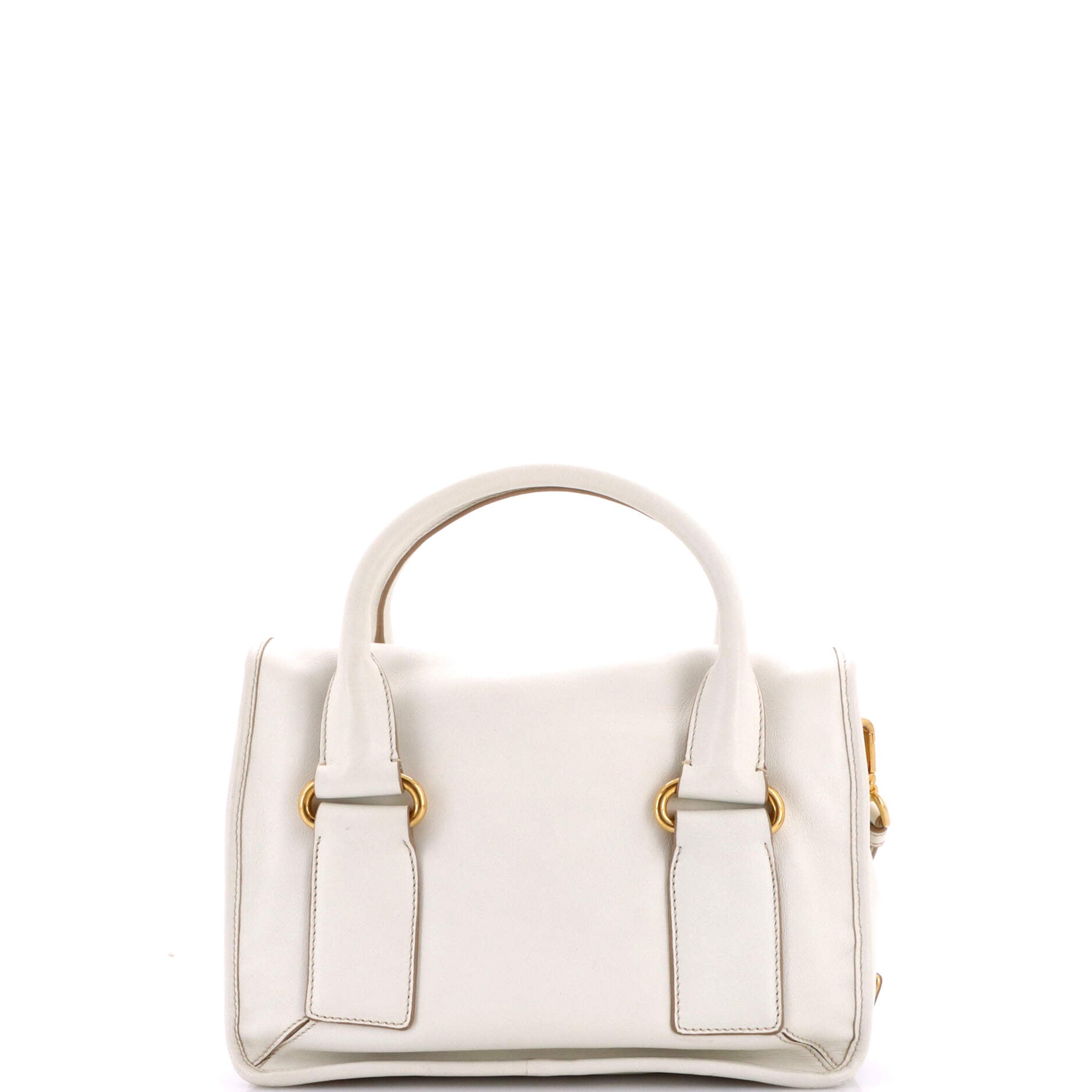 Pre Owned Prada Pushlock Flap Tote Leather Medium