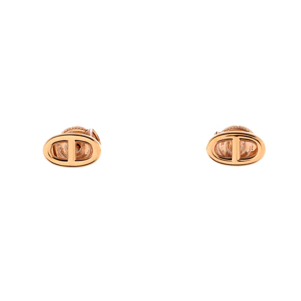 Pre Owned Hermes Farandole Stud Earrings 18K Rose Gold Very Small