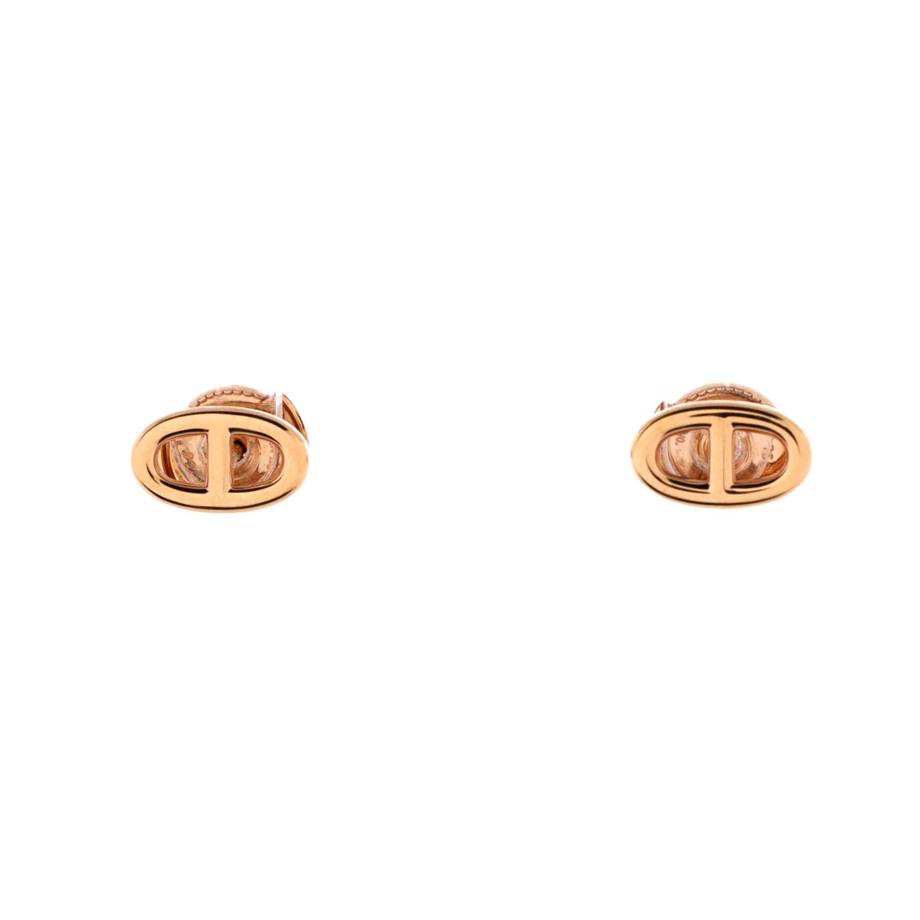 Pre Owned Hermes Farandole Stud Earrings 18K Rose Gold Very Small
