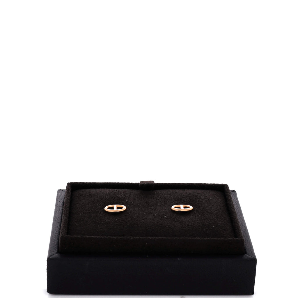 Pre Owned Hermes Farandole Stud Earrings 18K Rose Gold Very Small