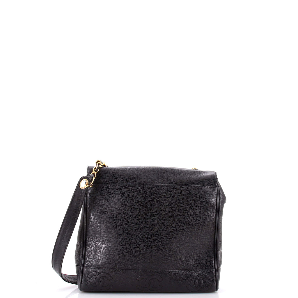 Pre Owned Chanel Vintage CC Top Flap Bag Caviar
