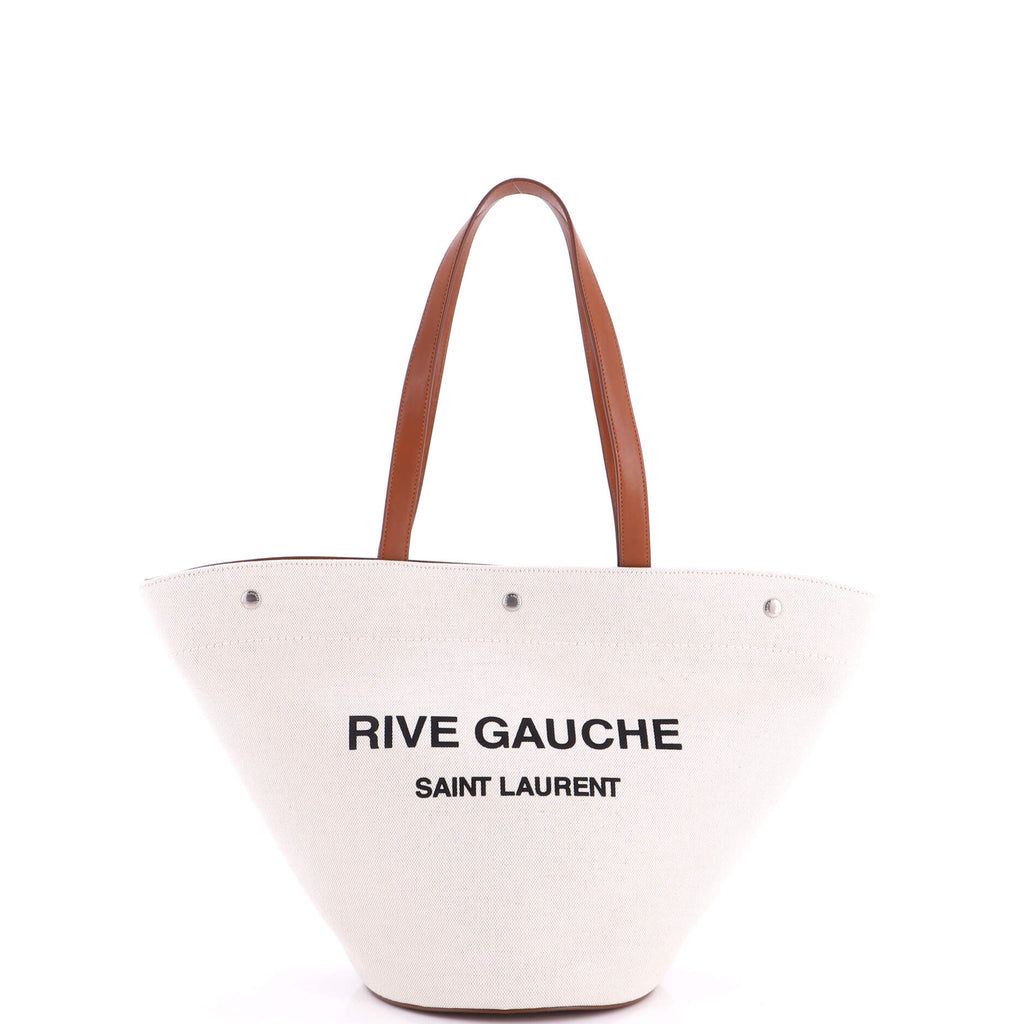 Pre Owned Saint Laurent Rive Gauche Trapezoid Tote Canvas