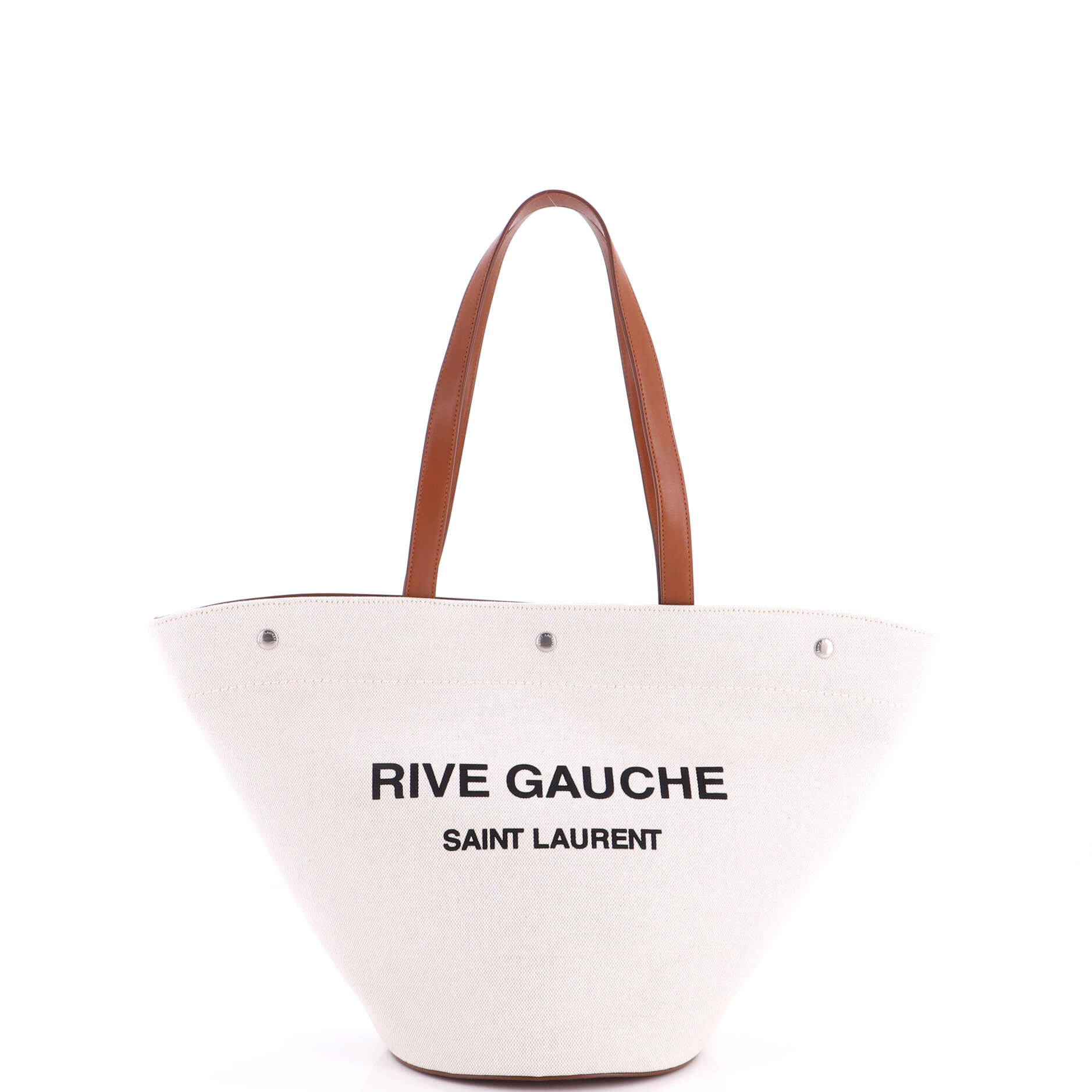 Pre Owned Saint Laurent Rive Gauche Trapezoid Tote Canvas