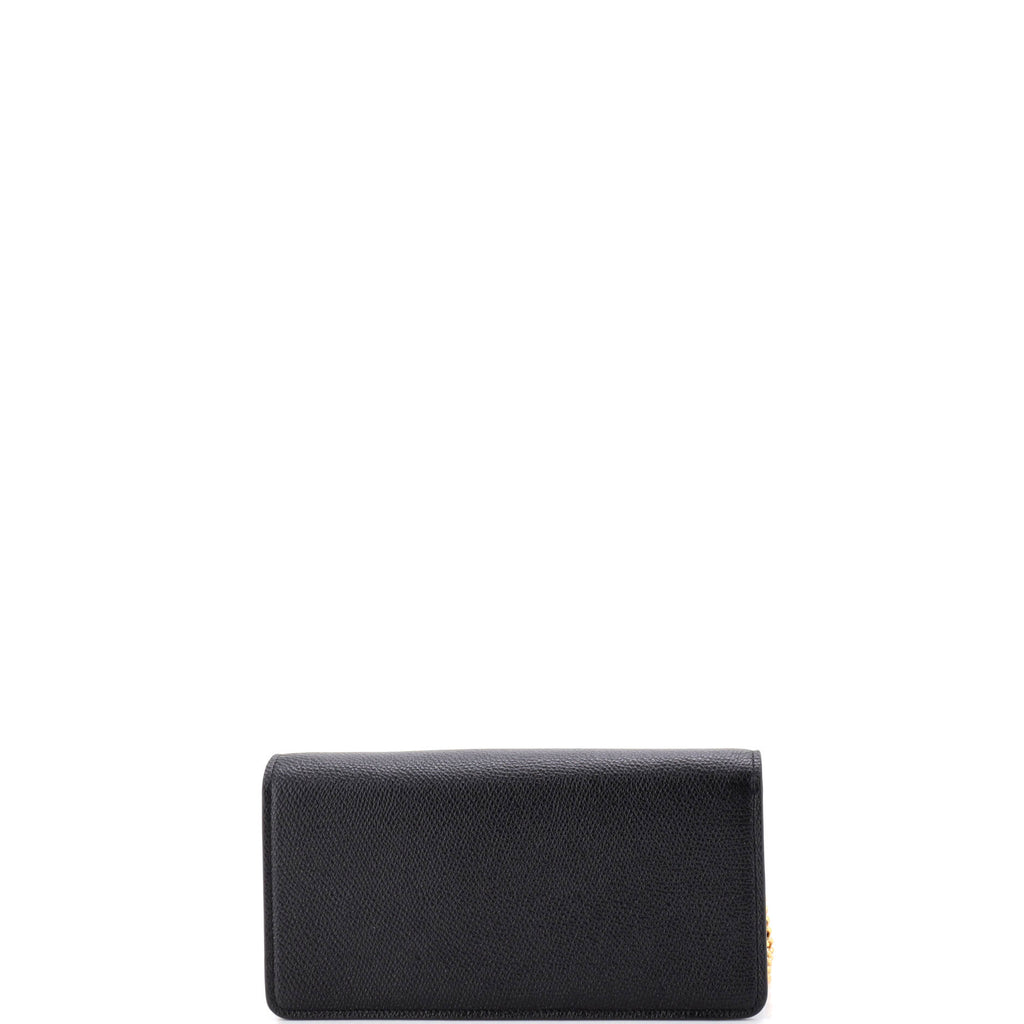 Pre Owned Valentino Garavani VLogo Signature Wallet on Chain Leather Long