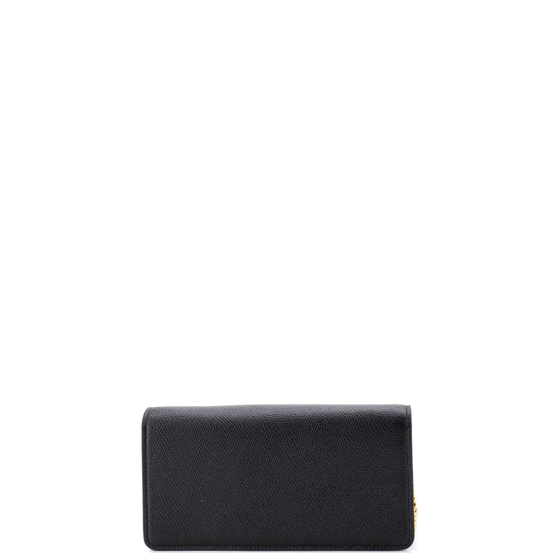 Pre Owned Valentino Garavani VLogo Signature Wallet on Chain Leather Long