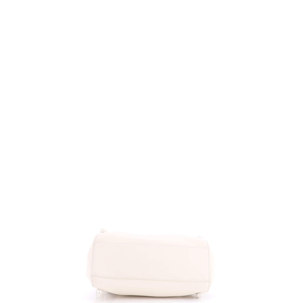 Pre Owned Fendi Rosebud Peekaboo Iconic Bag Leather with Applique Mini