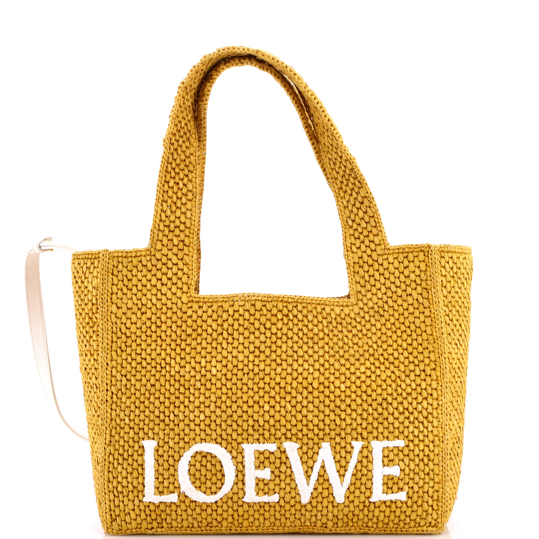 Pre Owned Loewe Paula's Ibiza Logo Convertible Tote Raffia Medium