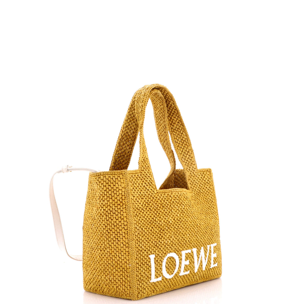 Pre Owned Loewe Paula's Ibiza Logo Convertible Tote Raffia Medium