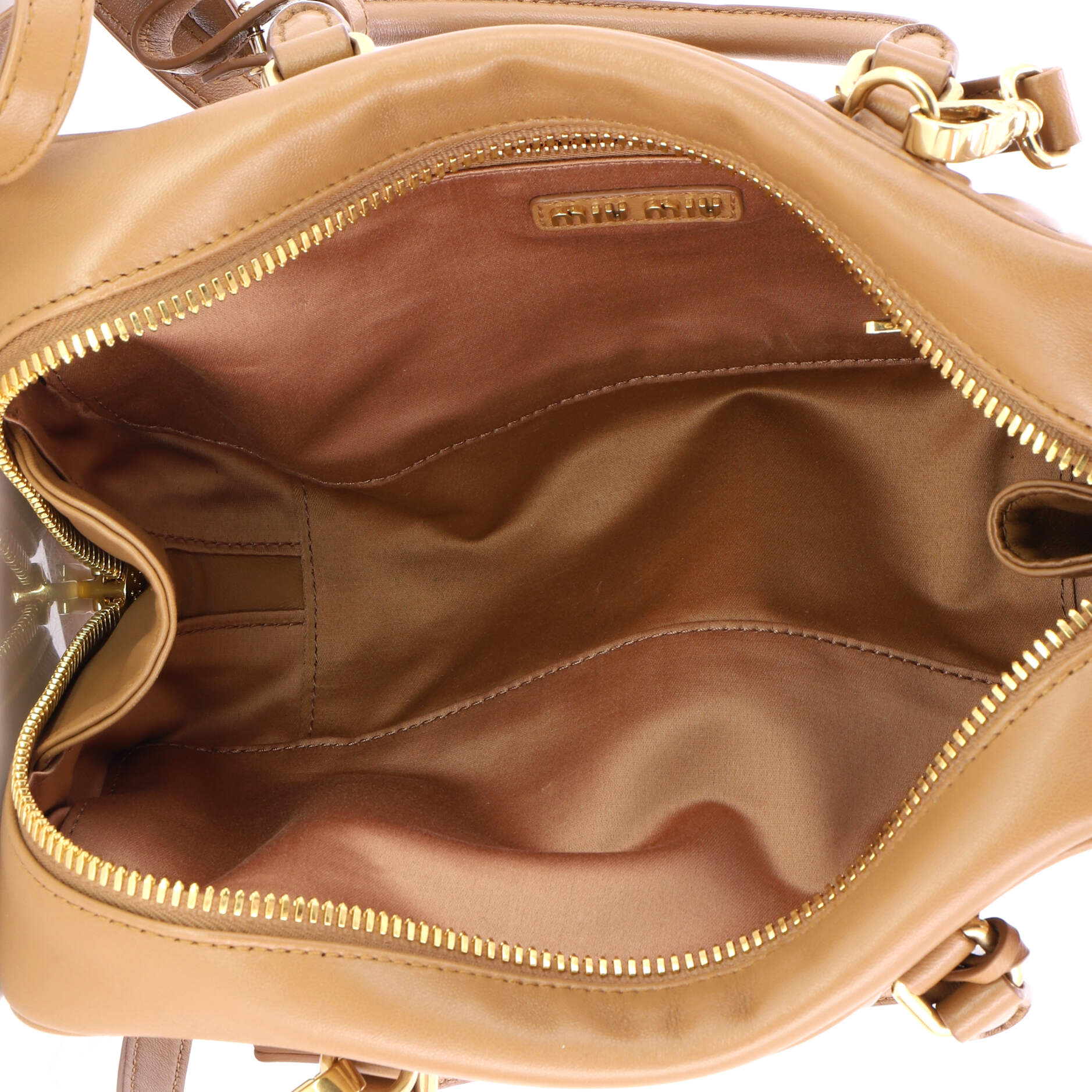 Pre Owned Miu Miu Arcadie Top Handle Bag Matelasse Leather Large