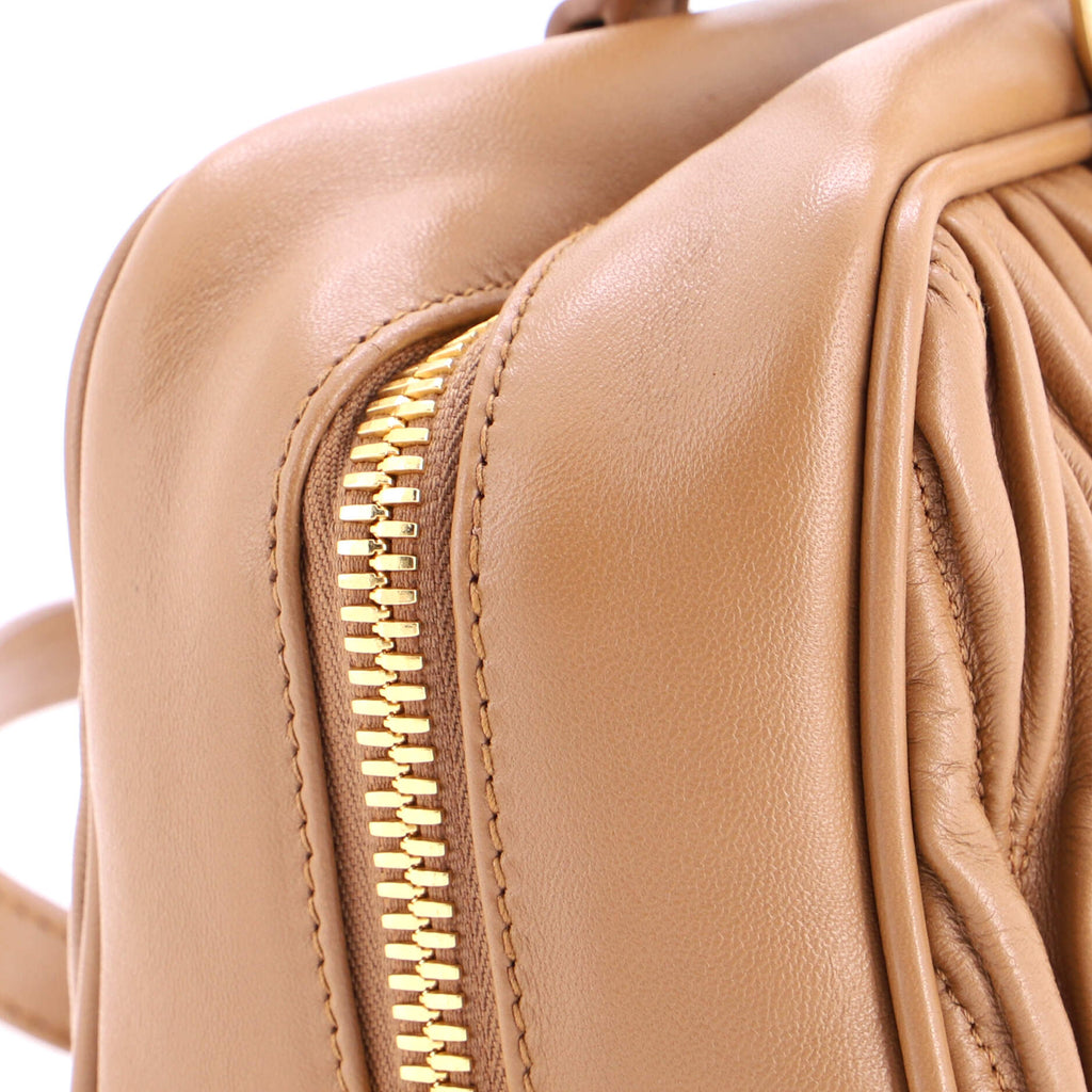 Pre Owned Miu Miu Arcadie Top Handle Bag Matelasse Leather Large