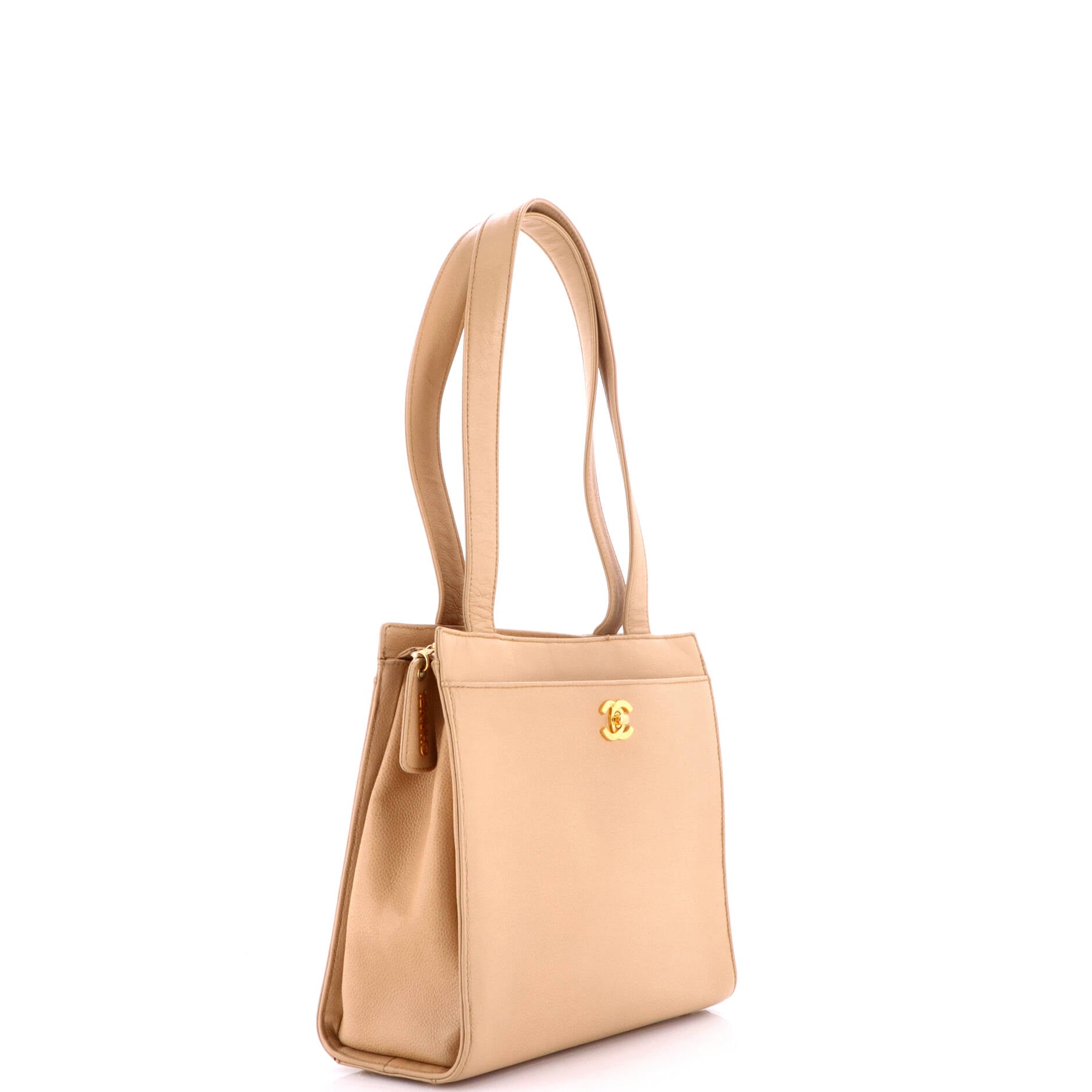 Pre Owned Chanel Vintage CC Lock Tote Caviar Medium