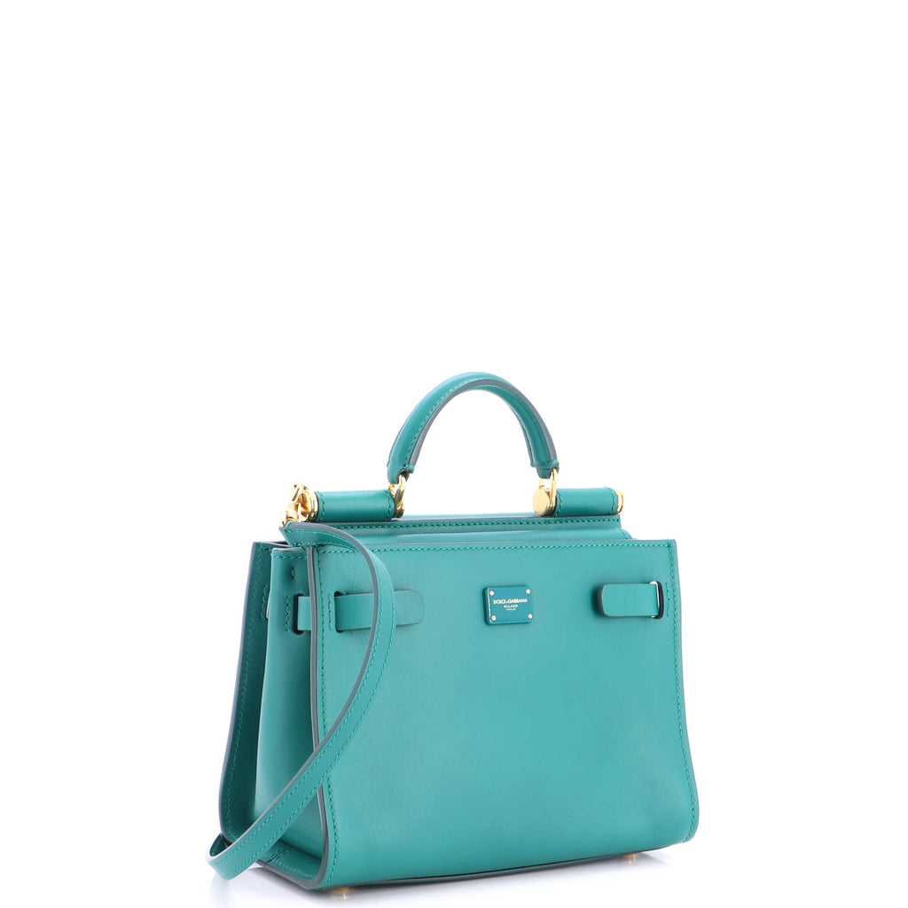 Pre Owned Dolce & Gabbana Sicily 62 Bag Leather Small