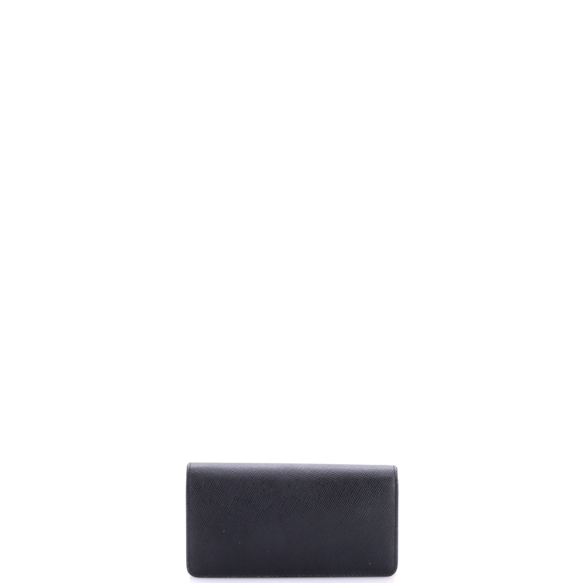 Pre Owned Prada Envelope Double Flap Wallet on Chain Saffiano Leather