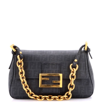 Pre Owned Fendi Mama Forever Bag Zucchino Coated Canvas Mini