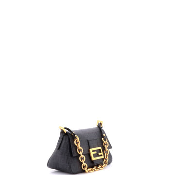 Pre Owned Fendi Mama Forever Bag Zucchino Coated Canvas Mini