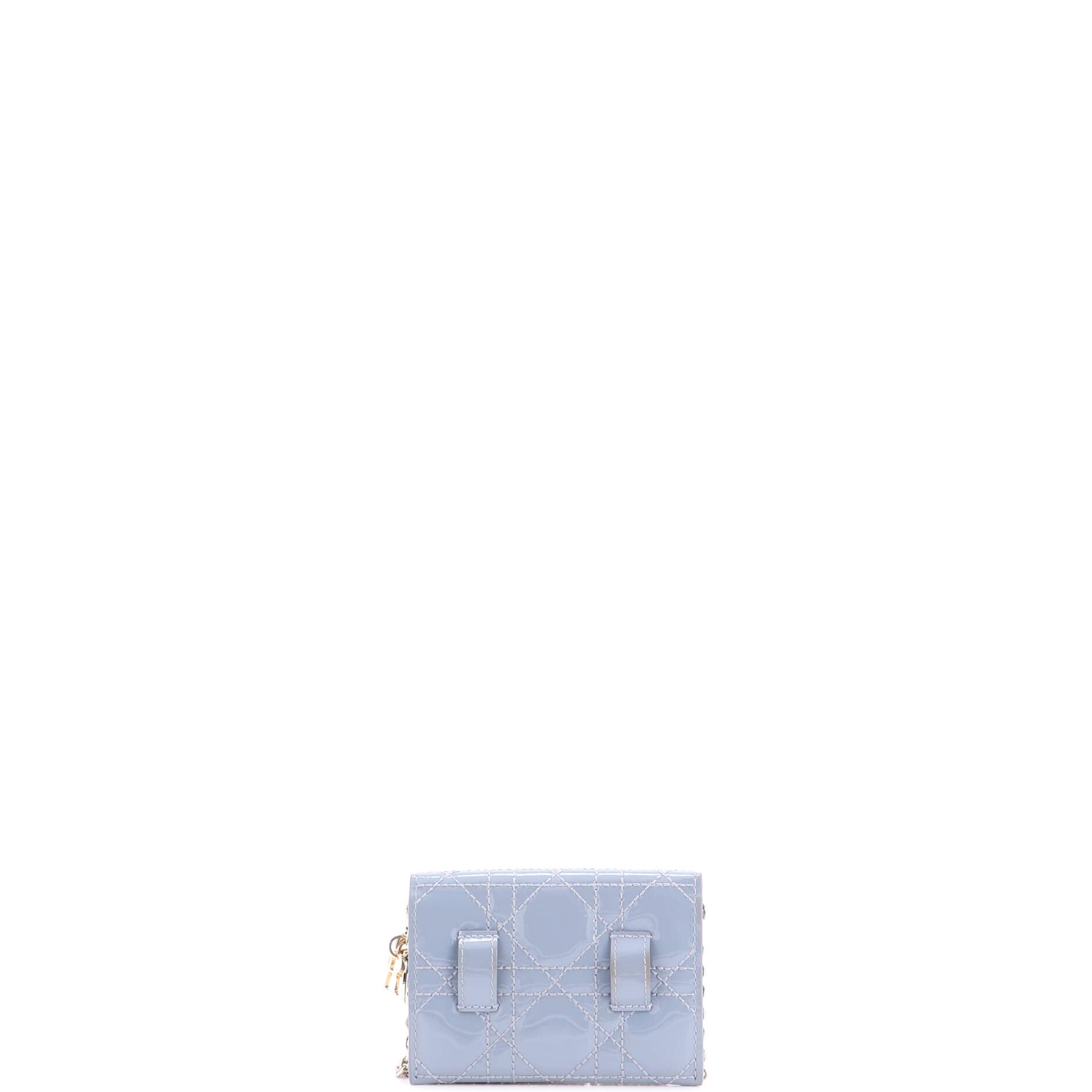 Pre Owned Christian Dior Lady Dior Nano Belt Pouch Cannage Quilt Patent