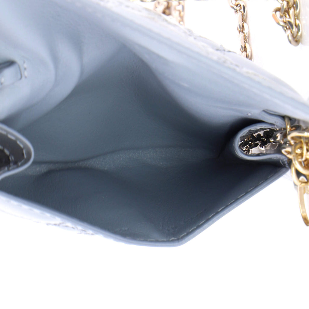 Pre Owned Christian Dior Lady Dior Nano Belt Pouch Cannage Quilt Patent