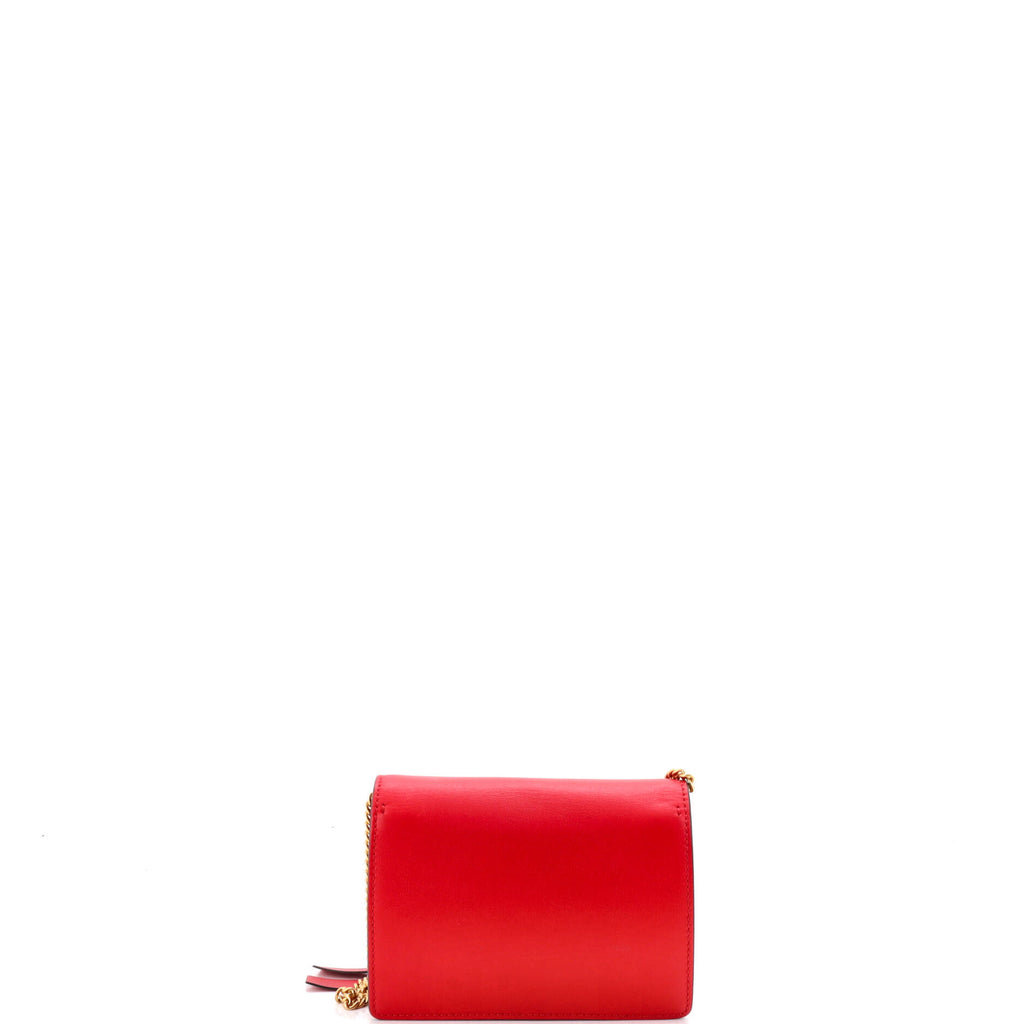 Pre Owned Valentino Garavani VRing Crossbody Bag Leather Mini