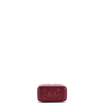 Pre Owned Chanel Pick Me Up Top Handle Vanity Case with Chain Quilted Lambskin Small