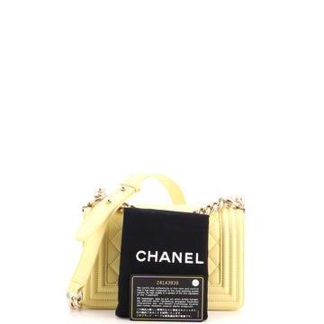 Pre Owned Chanel Boy Flap Bag Quilted Lambskin Small