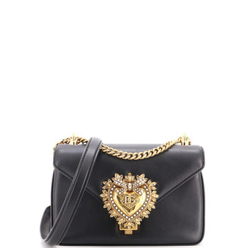 Pre Owned Dolce & Gabbana Devotion Compartment Chain Bag Leather Small