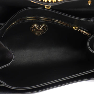Pre Owned Dolce & Gabbana Devotion Compartment Chain Bag Leather Small
