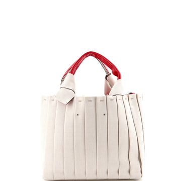 Pre Owned Valentino Garavani Atelier 05 Tote Pleated Canvas Medium