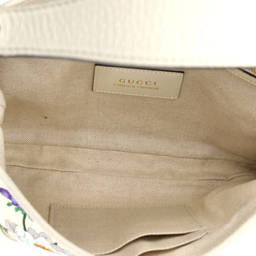 Pre Owned Gucci Jackie Hobo Flora Canvas with Leather Medium