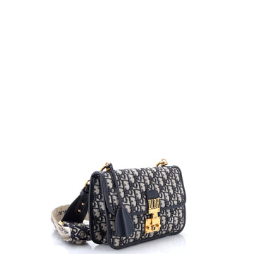 Pre Owned Christian Dior Dioraddict Flap Bag with Strap Oblique Canvas Medium