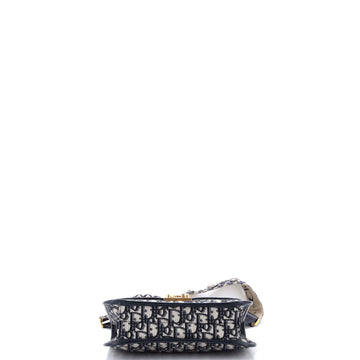 Pre Owned Christian Dior Dioraddict Flap Bag with Strap Oblique Canvas Medium