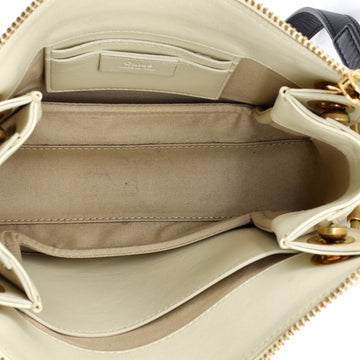 Pre Owned Chloe Roy Logo Shoulder Bag Printed Leather Small