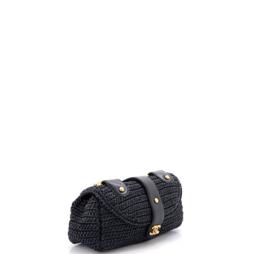 Pre Owned Chanel CC Flap Bag Woven Raffia Small