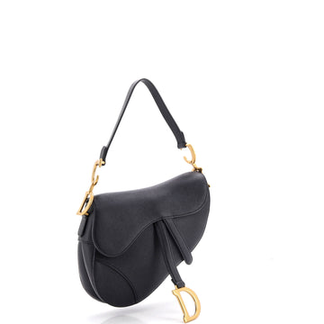 Pre Owned Christian Dior Saddle Handbag with Strap Leather Medium