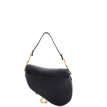 Pre Owned Christian Dior Saddle Handbag with Strap Leather Medium
