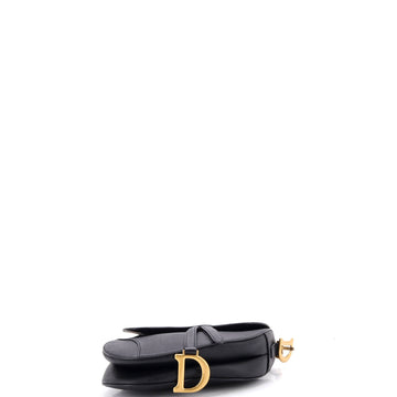 Pre Owned Christian Dior Saddle Handbag with Strap Leather Medium