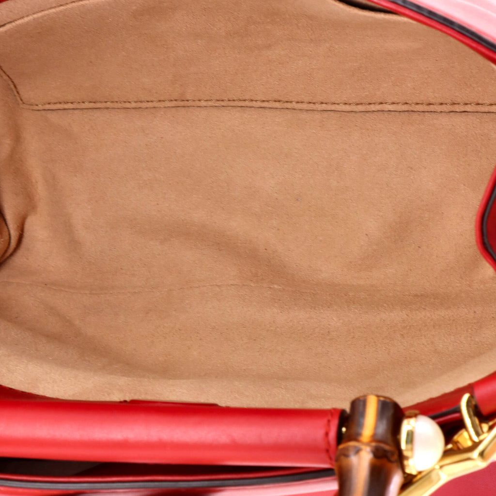 Pre Owned Gucci Nymphaea Top Handle Bag Leather Mini