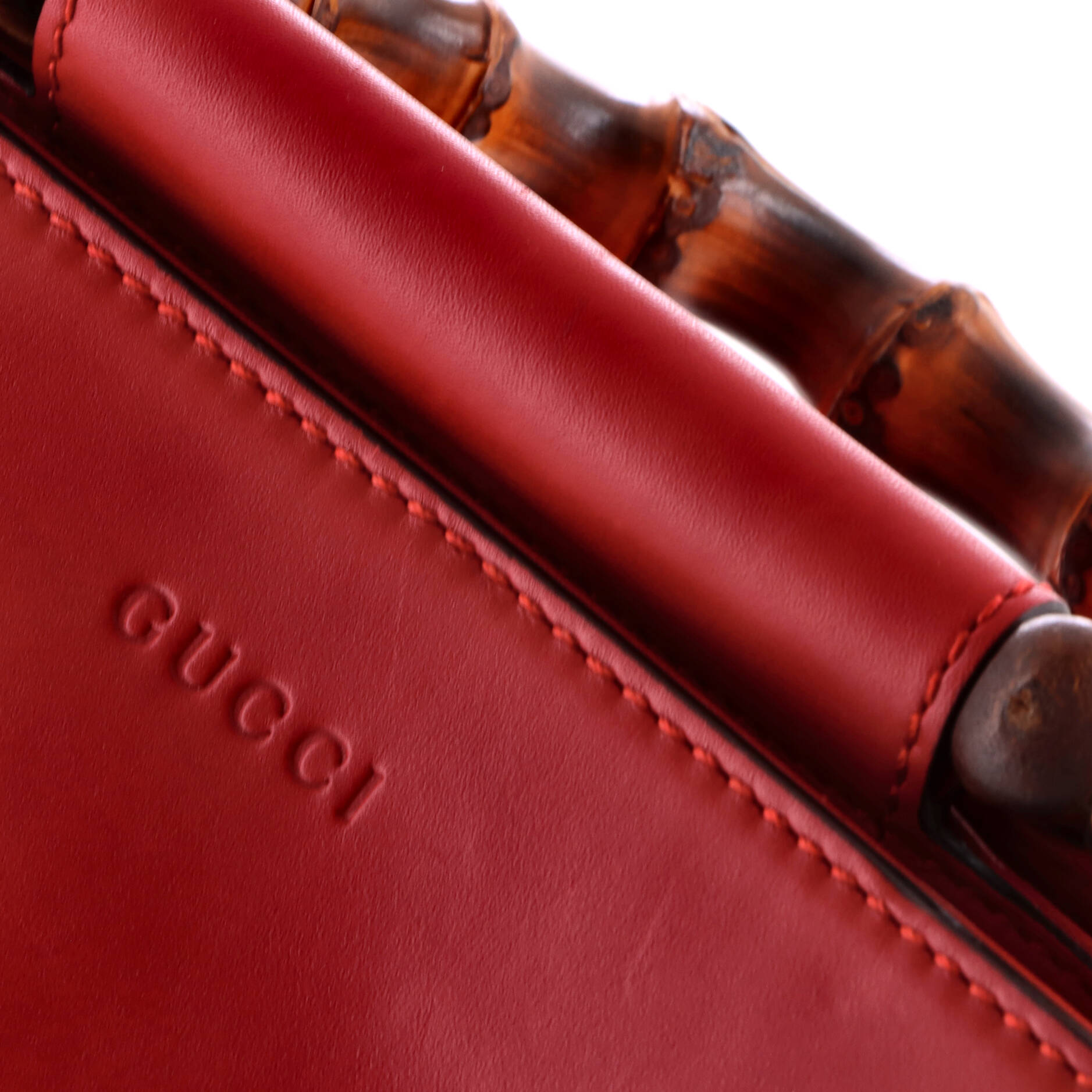 Pre Owned Gucci Nymphaea Top Handle Bag Leather Mini