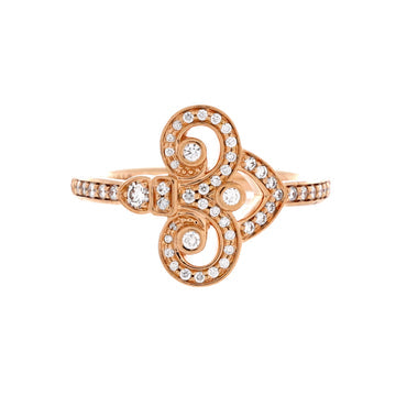 Pre Owned Tiffany & Co. Fleur de Lis Key Ring 18K Rose Gold and Diamonds